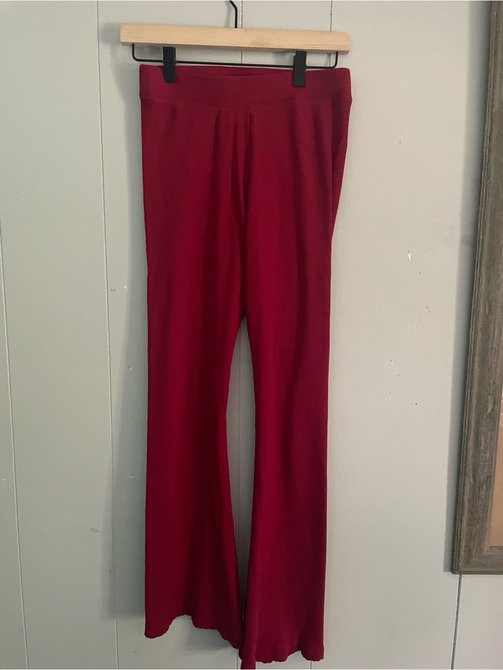 PINK Victoria's Secret Ribbed Knit leggings Red